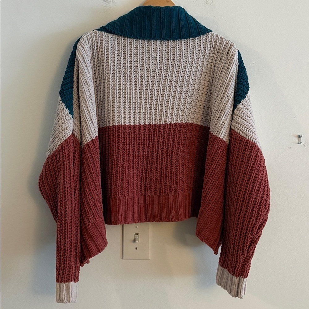 POL Colorblock Long Sleeve Turtleneck Sweater Size Large - Picture 2 of 8